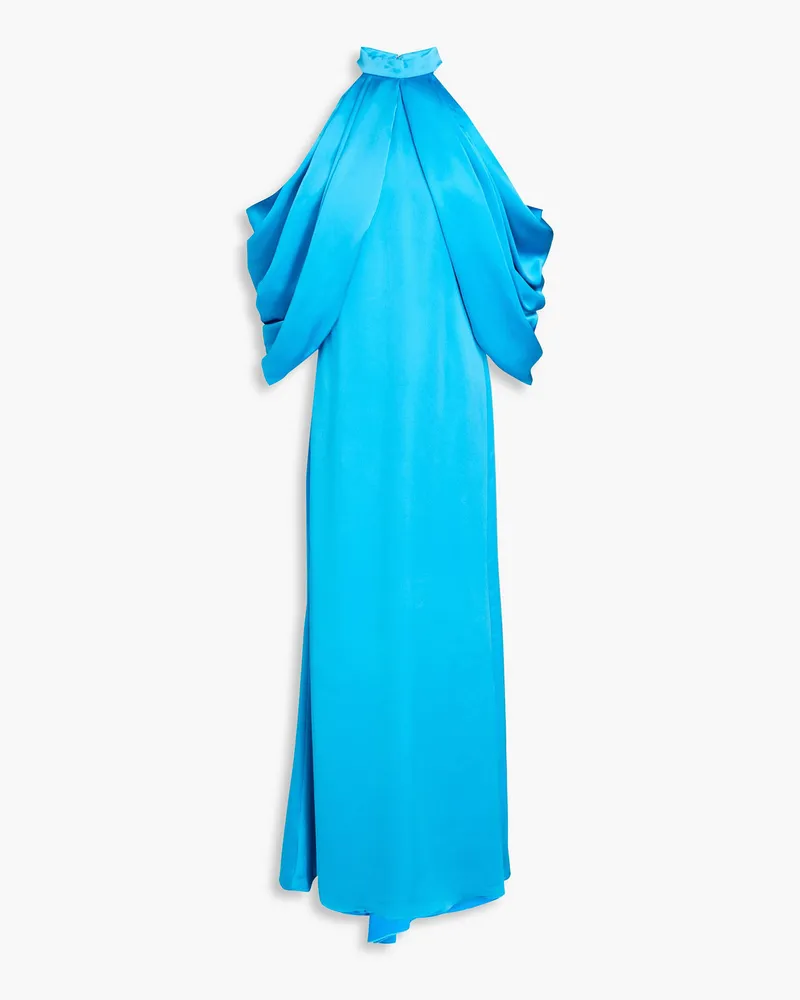 Badgley Mischka Drapierte Robe aus Satin Blau