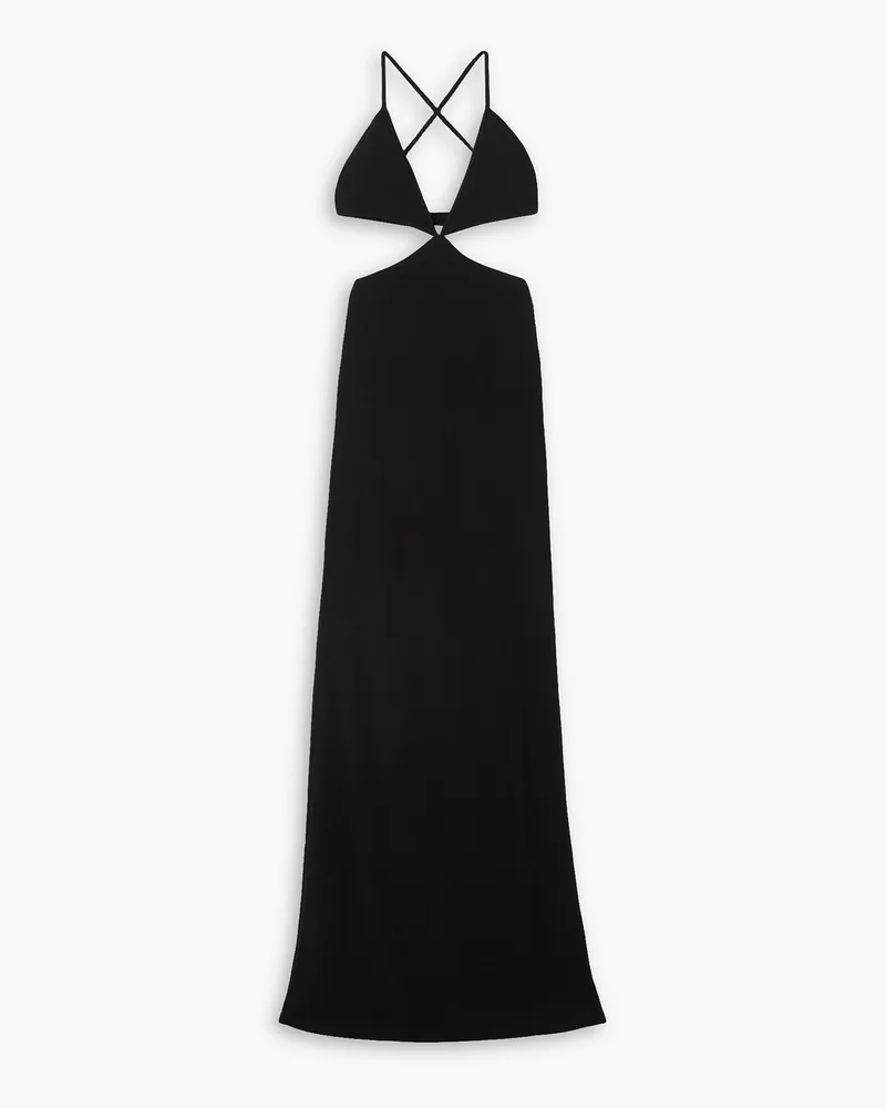 Zeynep Arcay Maxikleid aus Jersey mit Cut-outs Schwarz