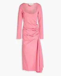 Marni Gerafftes Midikleid aus Cady Pink