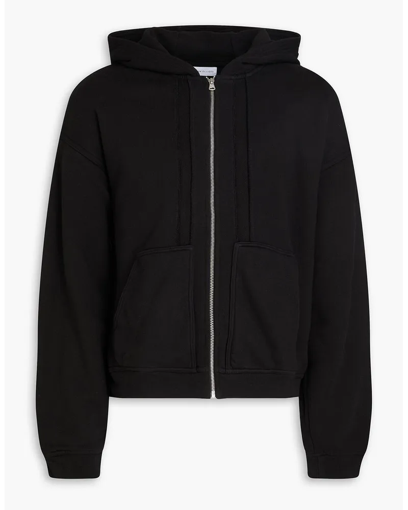 John Elliott + Co Hoodie aus Baumwollfrottee mit Reißverschluss Schwarz