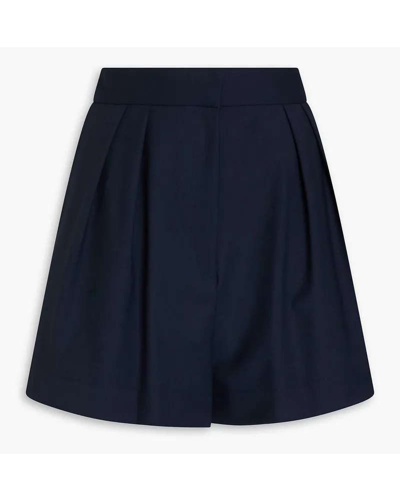 Oscar de la Renta Shorts aus Twill mit Falten Blau