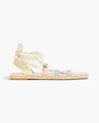 Manebí Espadrille-Sandalen aus Velourslederimitat Bunt