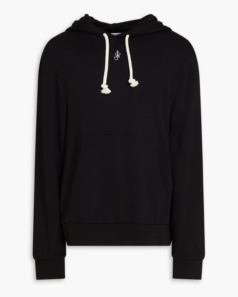 J.W.Anderson Hoodie aus Fleece aus einer Baumwoll-Seidenmischung Schwarz