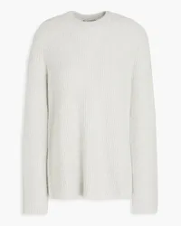 James Perse Gerippter Pullover aus Kaschmir Grau