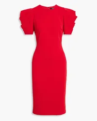 Badgley Mischka Plissiertes Kleid aus Crêpe Rot