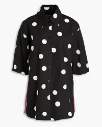 Moschino Hemd aus einer Baumwoll-Seidenmischung mit Polka-Dots Schwarz