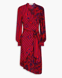 Diane von Furstenberg Evania Kleid aus Crêpe de Chine mit Print und Raffung Rot