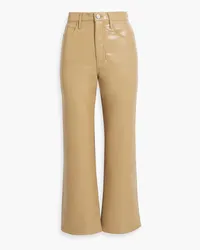 Frame Denim Le Jane Crop Hose mit geradem Bein aus Stretch-Leder Neutral