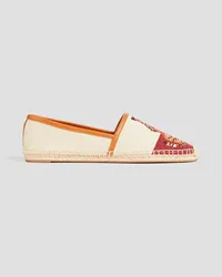 Tory Burch LNY Tiger Espadrilles aus Jacquard Weiß