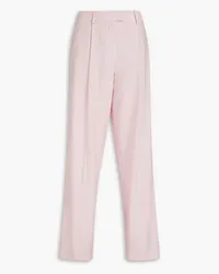 Another Tomorrow Plissierte Hose mit weitem Bein aus Wolle Pink