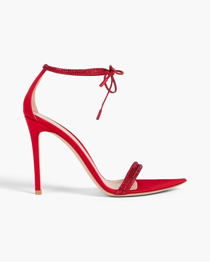 Gianvito Rossi Montecarlo Sandalen aus Satin mit Kristallverzierung Rot