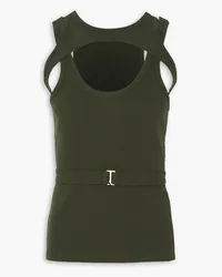 Dion Lee Mehrlagiges Tanktop aus geripptem Baumwoll-Jersey Grün