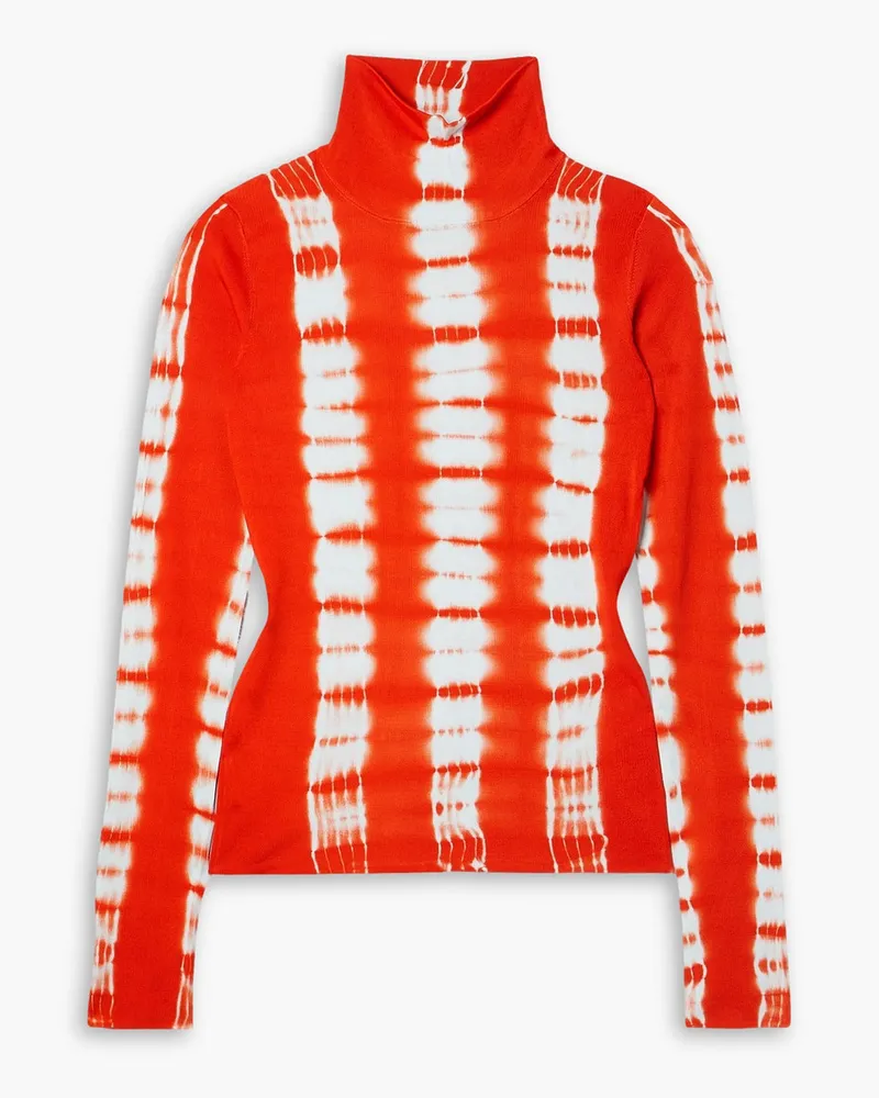 Proenza Schouler Rollkragenoberteil aus Stretch-Strick mit Batikmuster Orange