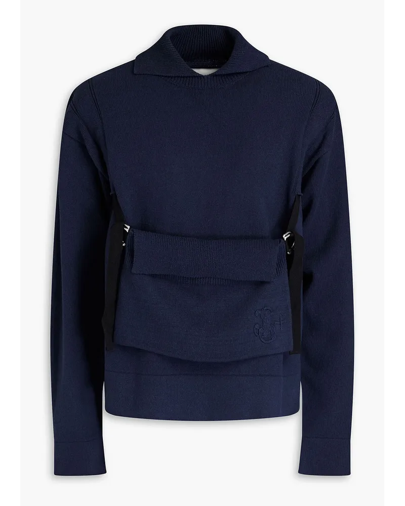 Jil Sander Wandelbarer Pullover aus einer Baumwollmischung Blau