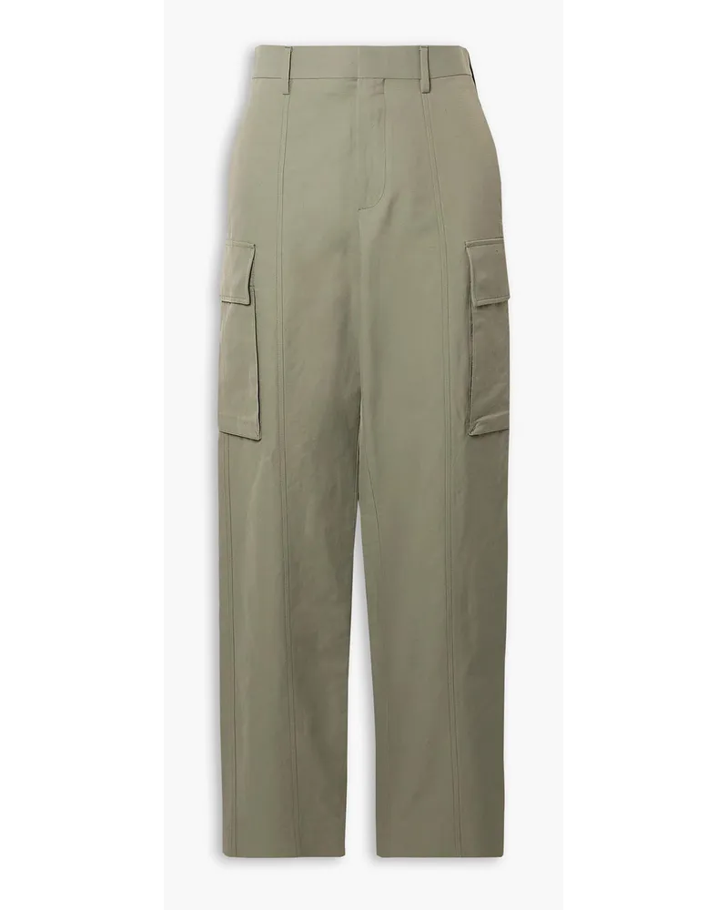 Stella McCartney Hose mit geradem Bein aus Twill Grün