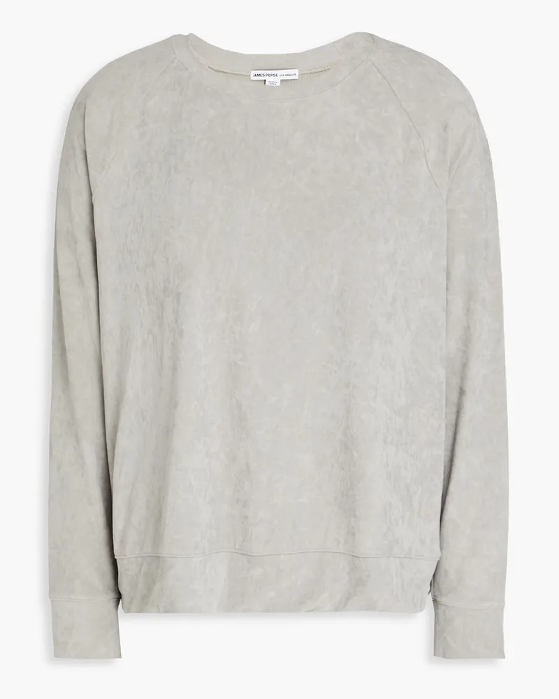 James Perse Sweatshirt aus Samt inKnitteroptik Grau