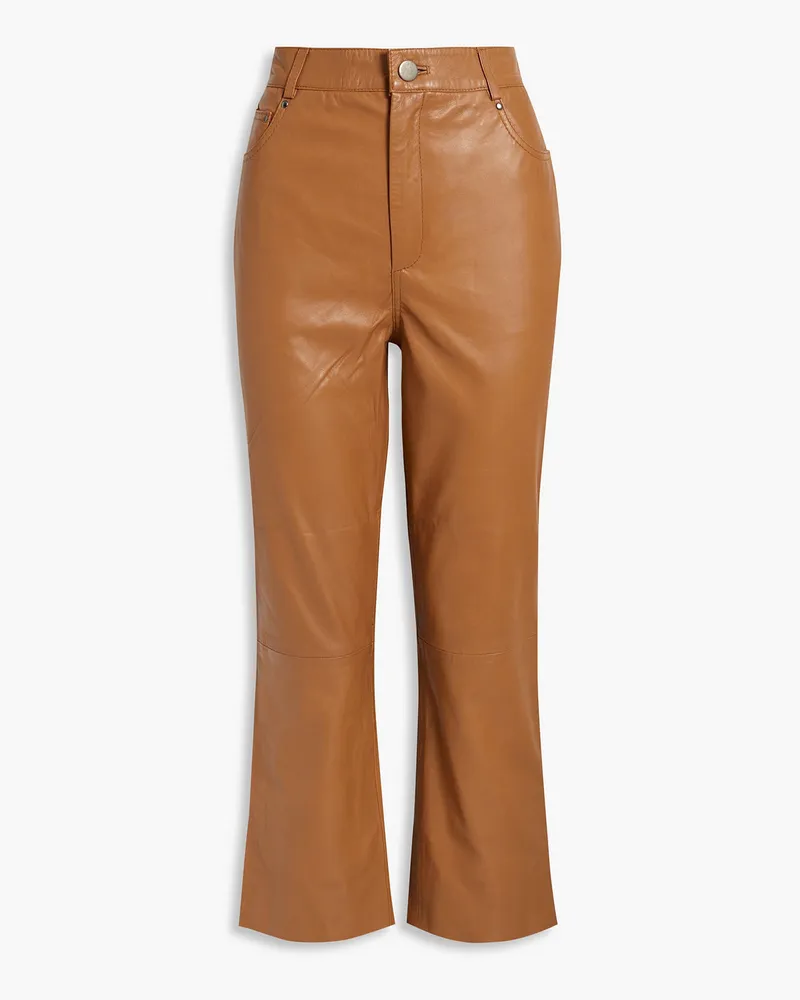 Walter Baker Selma Cropped Bootcut-Hose aus Leder Braun