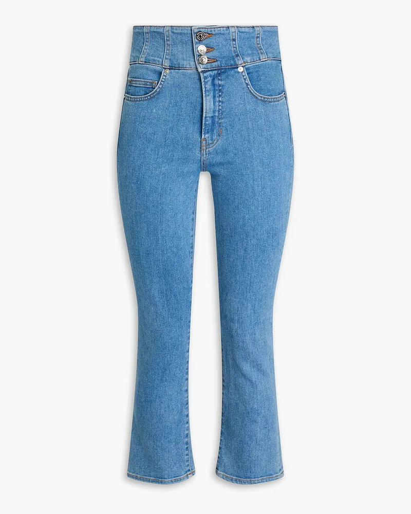 Veronica Beard Carly hoch sitzende Cropped Kick-flare-Jeans Blau