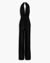 COSTARELLOS Neckholder-Jumpsuit aus Jersey mit Twist-Detail Schwarz