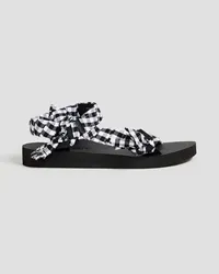 Arizona Love Trekky Sandalen aus Gaze mit Gingham-Karo Weiß