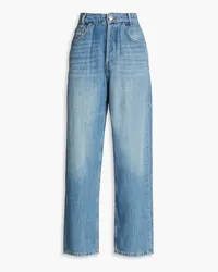 Maje Hoch sitzende Karottenjeans mit Falten Blau