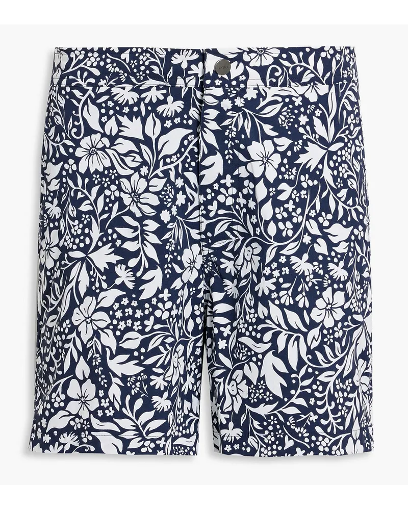 Onia Calder mittellange Badeshorts mit floralem Print Blau