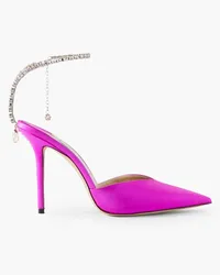 Jimmy Choo Saeda 100 Pumps aus Satin mit Kristallen Pink