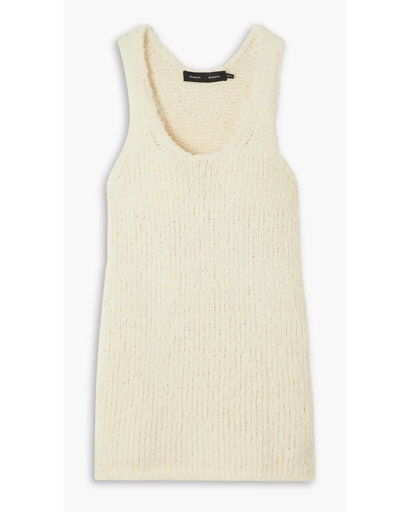 Proenza Schouler Tanktop aus einer Baumwollmischung mit Fransen Weiß