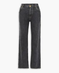 Balmain Hoch sitzende Jeans mit geradem Bein Schwarz