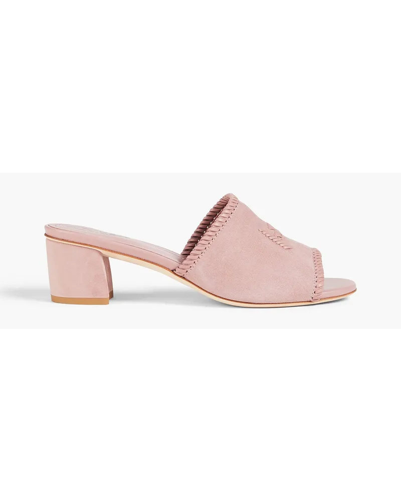 TOD'S Double T Mules aus Veloursleder Pink