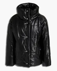 DKNY Jacke aus gestepptem Kunstleder Schwarz