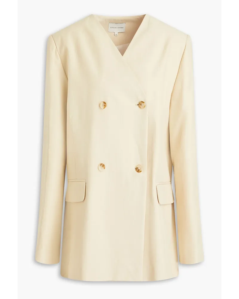 Loulou Studio Jalca doppelreihiger Blazer aus Twill Neutral