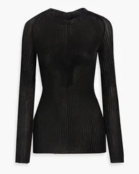 Proenza Schouler Pullover aus Rippstrick inMetallic-Optik Schwarz