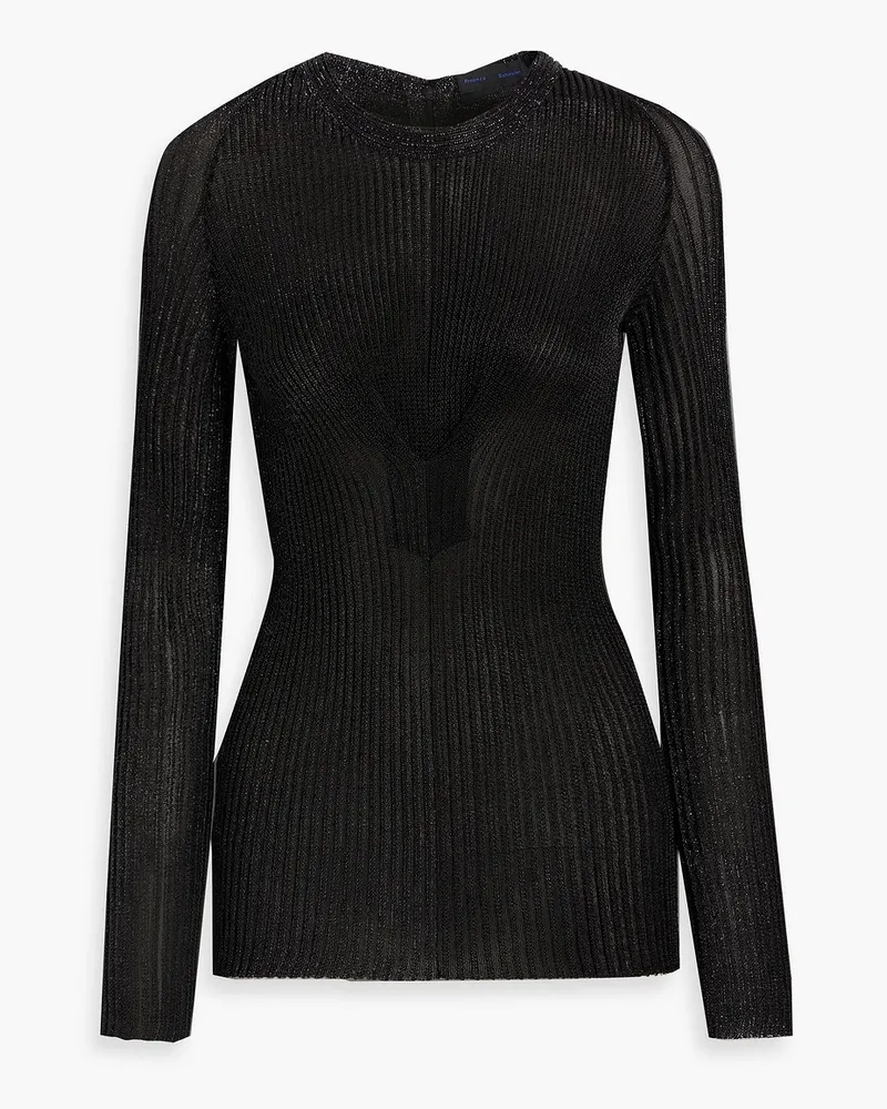 Proenza Schouler Pullover Aus Rippstrick Inmetallic Optik Schwarz