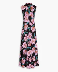 Diane von Furstenberg Edie Maxikleid aus Crêpe mit floralem Print Lila