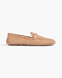 Stuart Weitzman Loafers aus Veloursleder mit Kunstperlen Neutral