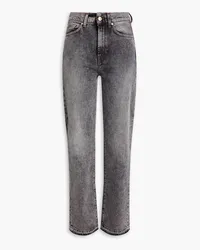 7 for all mankind Logan Stovepipe hoch sitzende Jeans mit geradem Bein inausgewaschener Optik Grau