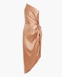 mason by michelle mason Robe aus Seidensatin mit Twist-Detail und asymmetrischer Schulterpartie Pink