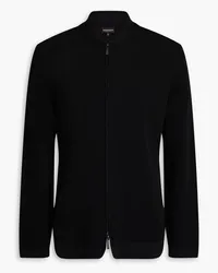 Emporio Armani Cardigan inWaffelstrick Schwarz