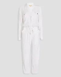 Melissa Odabash Magnolia geraffter Jumpsuit aus Crêpe mit Falten Weiß