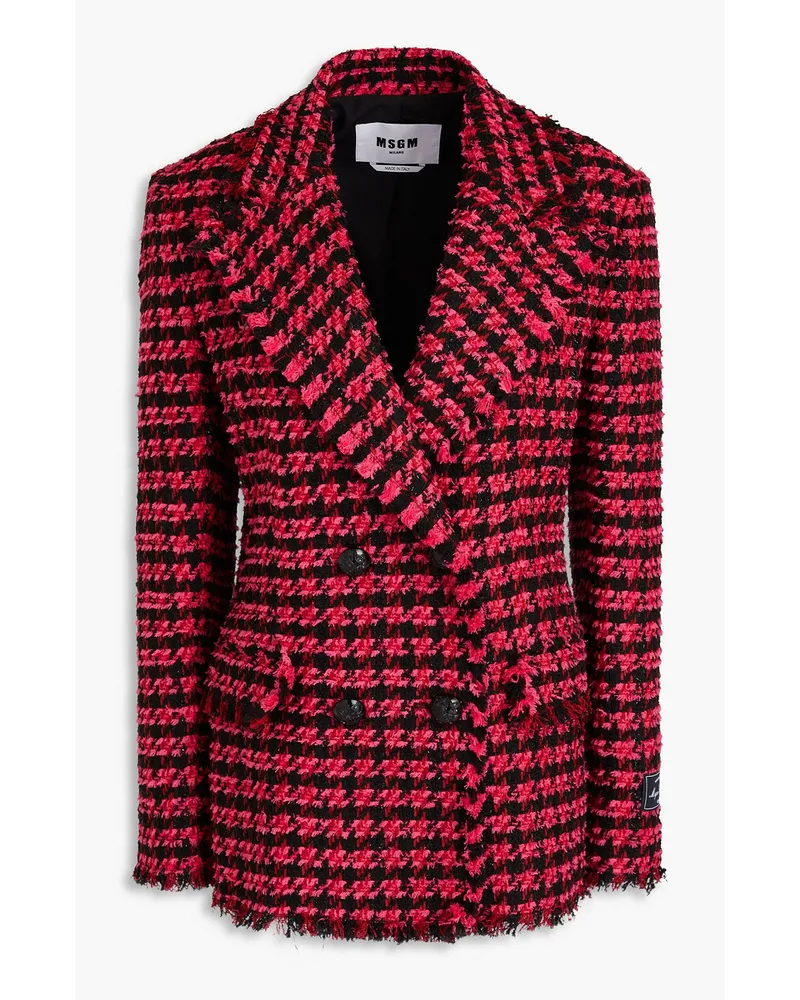 MSGM Blazer aus Tweed mit Hahnentrittmuster Pink