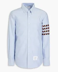 Thom Browne Hemd aus Baumwoll-Oxford mit Twill-Besatz Blau