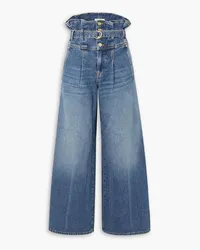 Ulla Johnson The Sylvan hoch sitzende Jeans mit weitem Bein und Gürtel Blau