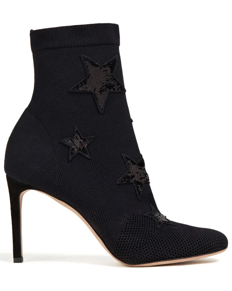 Valentino Garavani Sock Boots aus Stretch-Mesh Pailletten Schwarz