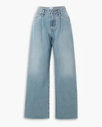 HALFBOY Sky hoch sitzende Jeans mit weitem Bein und Falten Blau