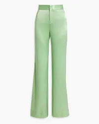 Alice + Olivia Alice OliviaDeanna Bootcut-Hose aus glänzendem Crêpe Grün