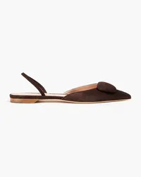 Rupert Sanderson Sabine flache Slingback-Schuhe aus Veloursleder mit spitzer Kappe Braun