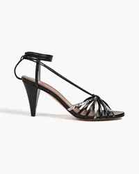 ba&sh Chiara Sandalen aus Leder mit Knotendetail Schwarz