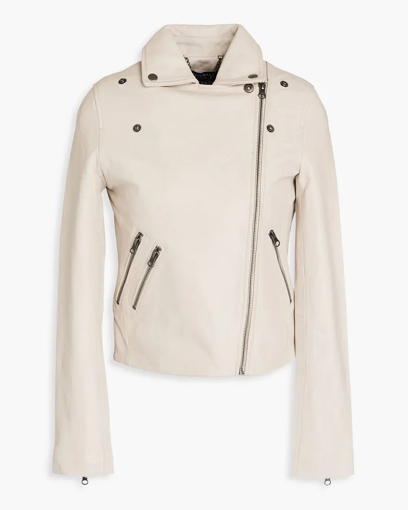 MUUBAA Mila Bikerjacke aus Leder Grau