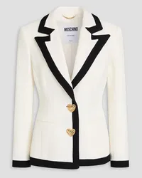 Moschino Zweifarbiger Blazer aus gehämmertem Crêpe Weiß